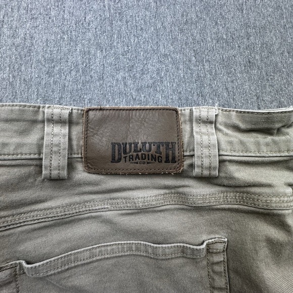 Duluth Trading Flex Fire Hose Relaxed Fit Pants Size 48x30 Beige Canvas Pants - Picture 2 of 16